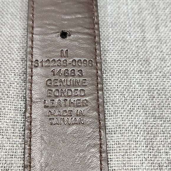 Brown Leather And Navy Braided Stretch Belt Size Medium - Picture 2 of 4